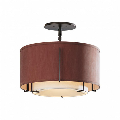 Hubbardton Forge Exos Small Double Shade Semi Flush Model: 126501-FLU-10-SA1099-SA1590
