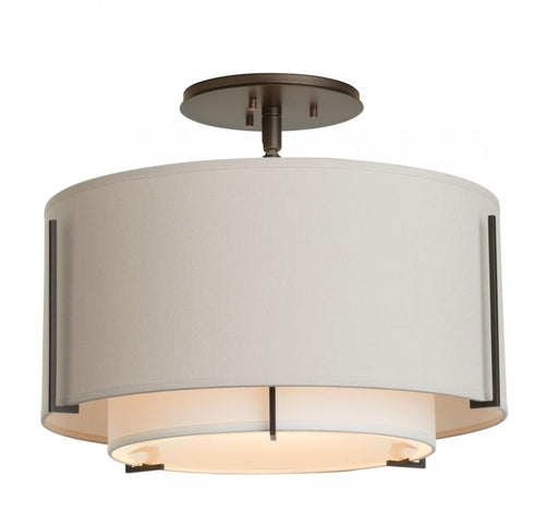 Hubbardton Forge Exos Small Double Shade Semi Flush Model: 126501-SKT-10-SA1099-SA1590