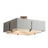 Hubbardton Forge Exos Square Large Double Shade Semi Flush Model: 126513-SKT-14-SF2012-SE2401