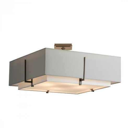 Hubbardton Forge Exos Square Large Double Shade Semi Flush Model: 126513-SKT-20-SF2012-SJ2401