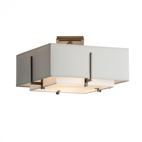 Hubbardton Forge Exos Square Small Double Shade Semi Flush Model: 126507-SKT-05-SA1205-SJ1605