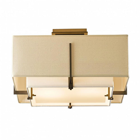 Hubbardton Forge Exos Square Small Double Shade Semi Flush Model: 126507-SKT-07-SB1205-SJ1605