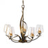 Hubbardton Forge Flora 5 Arm Chandelier Model: 103040-SKT-14-GG0236