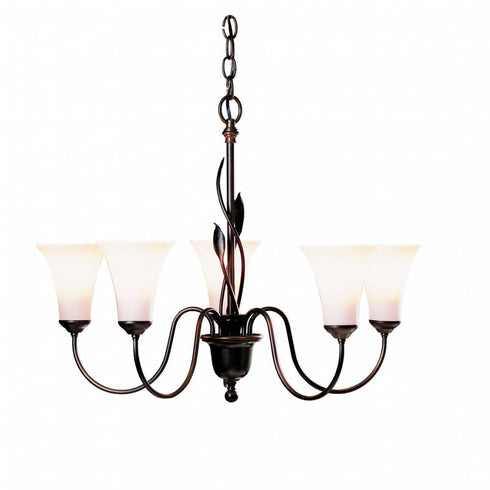 Hubbardton Forge Leaf Forged Leaves 5 Arm Chandelier Model: 103052-SKT-03-GG0067
