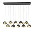 Hubbardton Forge Link 10 Light Blown Glass Rectangular Pendant Model: 131200-SKT-STND-85-YG0434