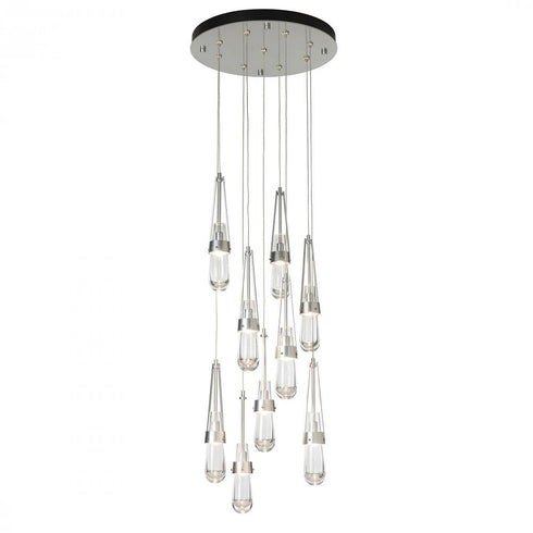 Hubbardton Forge Link 9 Light Clear Glass Round Pendant Model: 131108-SKT-LONG-82-ZM0434