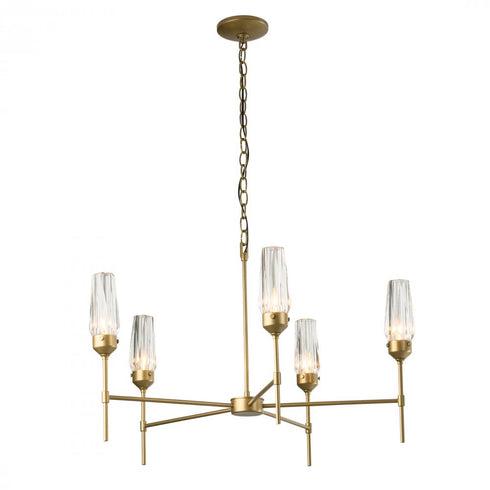 Hubbardton Forge Luma 5 Arm Chandelier Model: 105060-SKT-20-CR