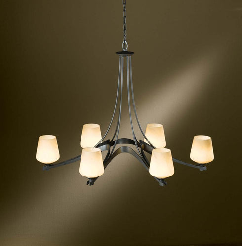 Hubbardton Forge Oval Ribbon 6 Arm Chandelier Model: 104106-SKT-03-GG0236