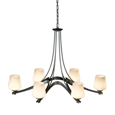 Hubbardton Forge Oval Ribbon 6 Arm Chandelier Model: 104106-SKT-86-GG0236