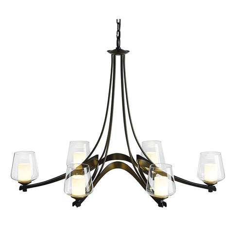 Hubbardton Forge Oval Ribbon 6 Arm Chandelier Model: 104116-SKT-14-ZU0291