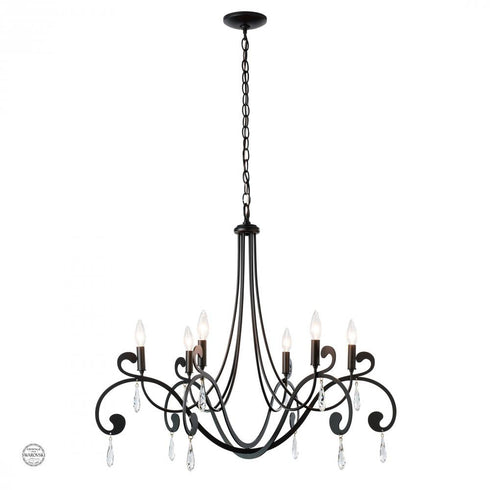 Hubbardton Forge Stella 6 Arm Chandelier Model: 105057-SKT-20-CR