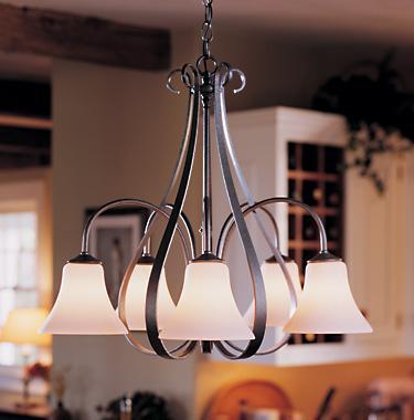 Hubbardton Forge Sweeping Taper 5 Arm Chandelier Model: 101445-SKT-03-GG0001