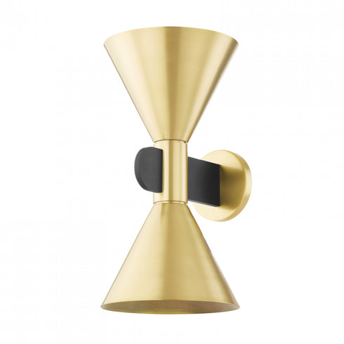 Hudson Valley 2 Light Wall Sconce Model: 4916-AGB/SBK