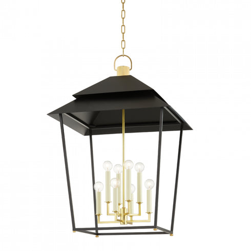 Hudson Valley 8 Light Lantern Model: 5138-AGB/SBK
