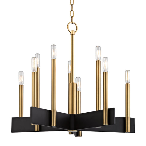 Hudson Valley Abrams 10 Light Chandelier Model: 8825-AGB