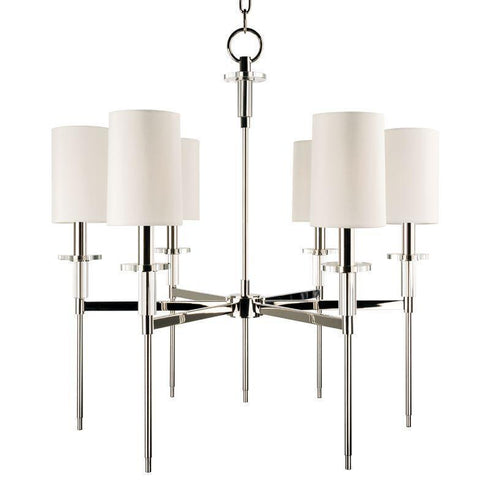 Hudson Valley Amherst 6 Light Chandelier Model: 8516-PN