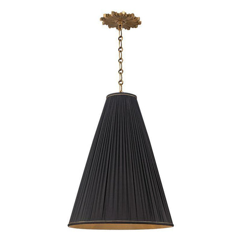 Hudson Valley Blake 1 Light Pendant With Black Shade W Gold Trim Model: 7818-AGB-B