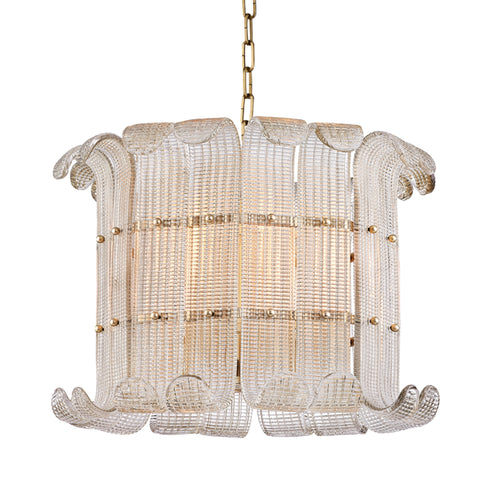Hudson Valley Brasher 8 Light Chandelier Model: 2908-AGB