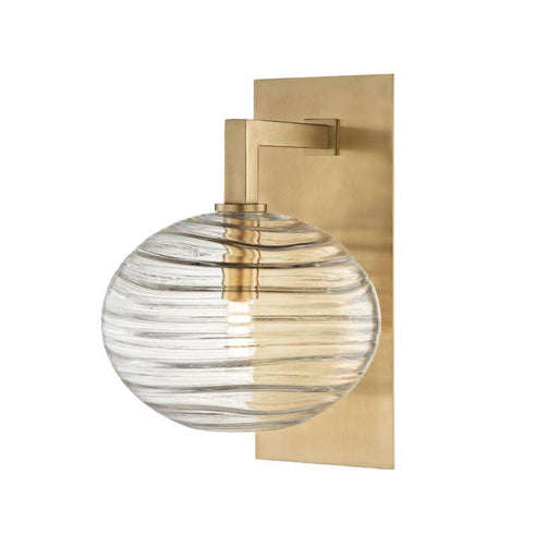 Hudson Valley Breton 1 Light Wall Sconce Model: 2400-AGB