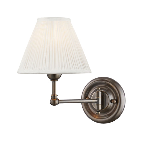 Hudson Valley Classic No.1 1 Light Wall Sconce Model: MDS101-PN