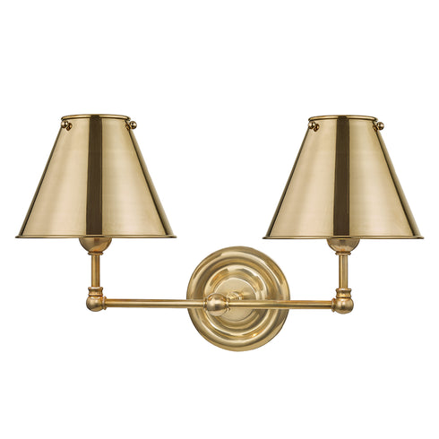 Hudson Valley Classic No.1 2 Light Wall Sconce Model: MDS102-PN