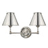 Hudson Valley Classic No.1 2 Light Wall Sconce With Metal Shade Model: MDS102-AGB-MS