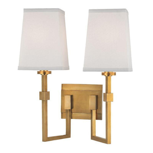 Hudson Valley Fletcher 2 Light Wall Sconce Model: 1362-AGB