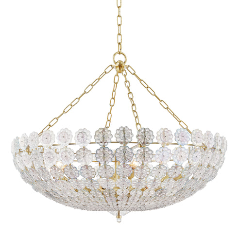 Hudson Valley Floral Park 12 Light Chandelier Model: 8234-AGB