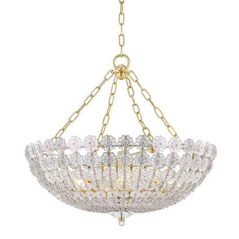 Hudson Valley Floral Park 8 Light Chandelier Model: 8224-PN