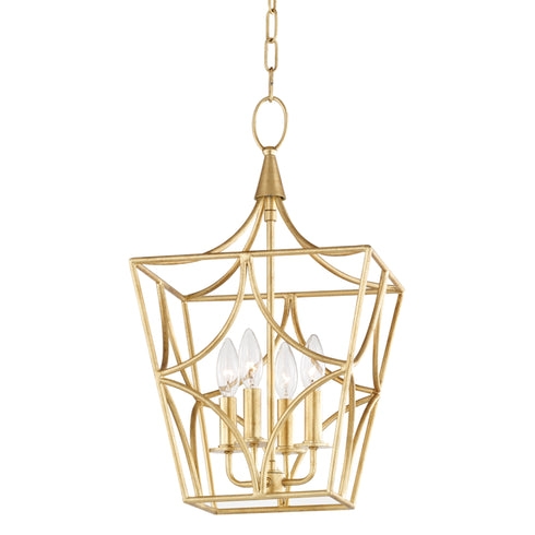 Hudson Valley Green Point 4 Light Small Pendant Model: 4811-GL