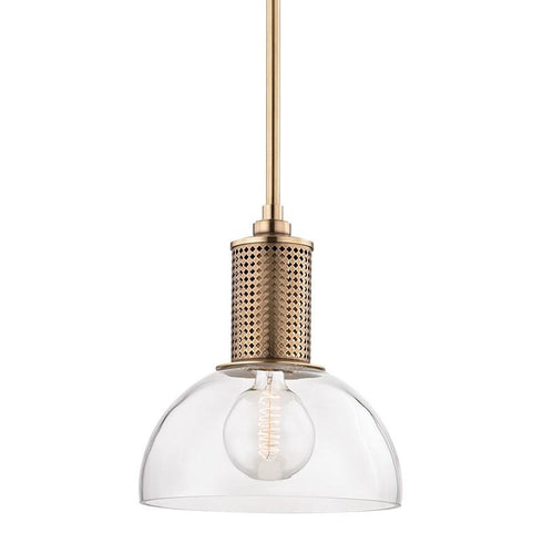 Hudson Valley Halcyon 1 Light Pendant Model: 7214-AGB