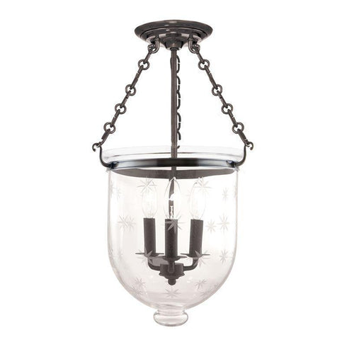 Hudson Valley Hampton 3 Light Semi Flush Model: 253-AGB-C3