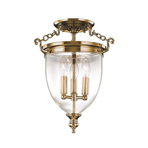 Hudson Valley Hanover 3 Light Semi Flush Model: 140-AGB