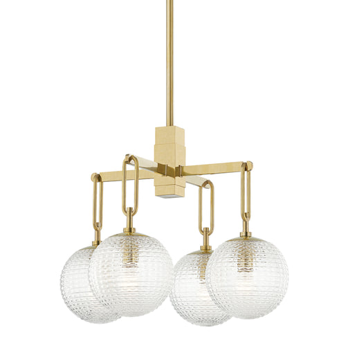 Hudson Valley Jewett 4 Light Chandelier Model: 7104-AGB
