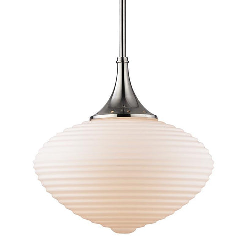 Hudson Valley Knox 1 Light Pendant Matte Opal Glass Model: 1916-SN
