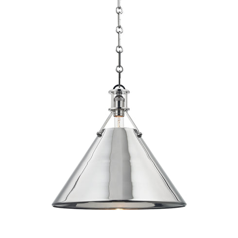 Hudson Valley Metal No.2 1 Light Large Pendant Model: MDS952-PN
