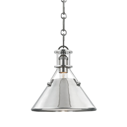 Hudson Valley Metal No.2 1 Light Small Pendant Model: MDS951-PN