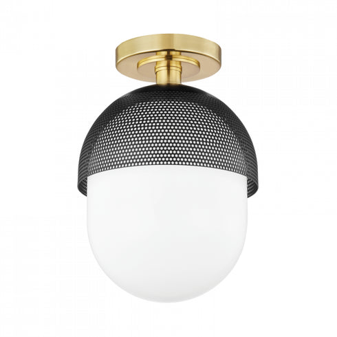 Hudson Valley Nyack 1 Light Semi Flush Model: 6110-AGB/BK