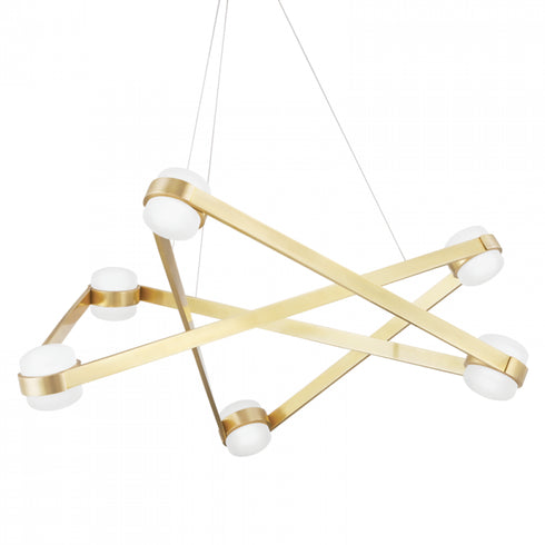 Hudson Valley Orbit 6 Light Chandelier Model: 2738-PN