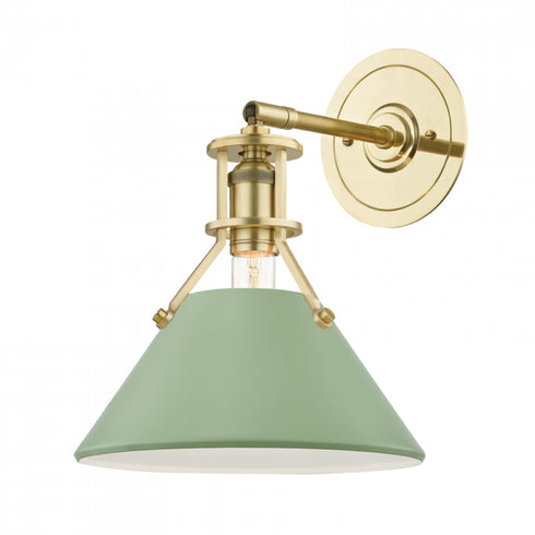 Hudson Valley Painted No.2 1 Light Wall Sconce Model: MDS350-AGB/LFG