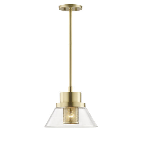 Hudson Valley Paoli 1 Light Small Pendant Model: 4031-AGB