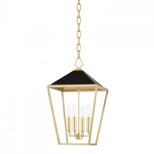 Hudson Valley Paxton 4 Light Small Pendant Model: 5713-GL/BK