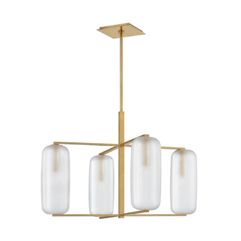 Hudson Valley Pebble 4 Light Chandelier Model: 3474-AGB