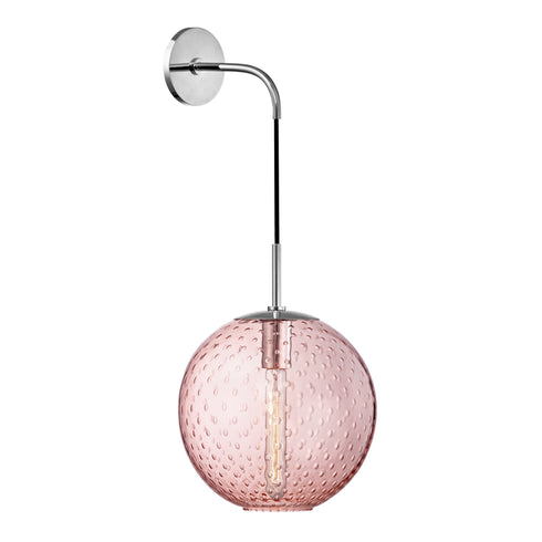 Hudson Valley Rousseau 1 Light Wall Sconce Pink Glass Model: 2030-AGB-PK