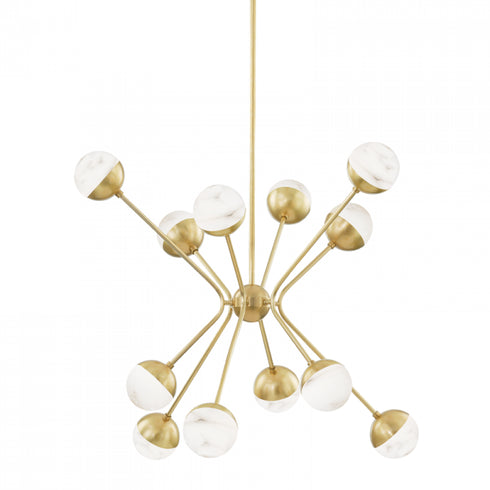 Hudson Valley Saratoga 12 Light Chandelier Model: 2836-AGB