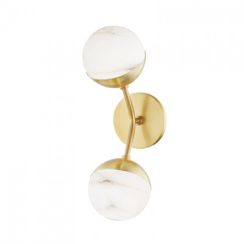 Hudson Valley Saratoga 2 Light Wall Sconce Model: 2832-AGB