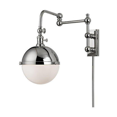 Hudson Valley Stanley 1 Light Wall Sconce With Plug Model: 1672-PN
