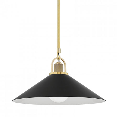 Hudson Valley Syosset 1 Light Large Pendant Model: 2620-AGB/BK