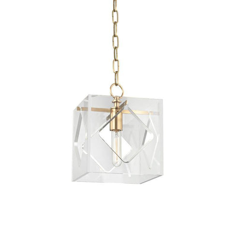 Hudson Valley Travis 1 Light Pendant Model: 5909-AGB