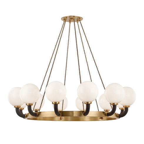 Hudson Valley Werner 12 Light Pendant Model: 3660-AGB/BK
